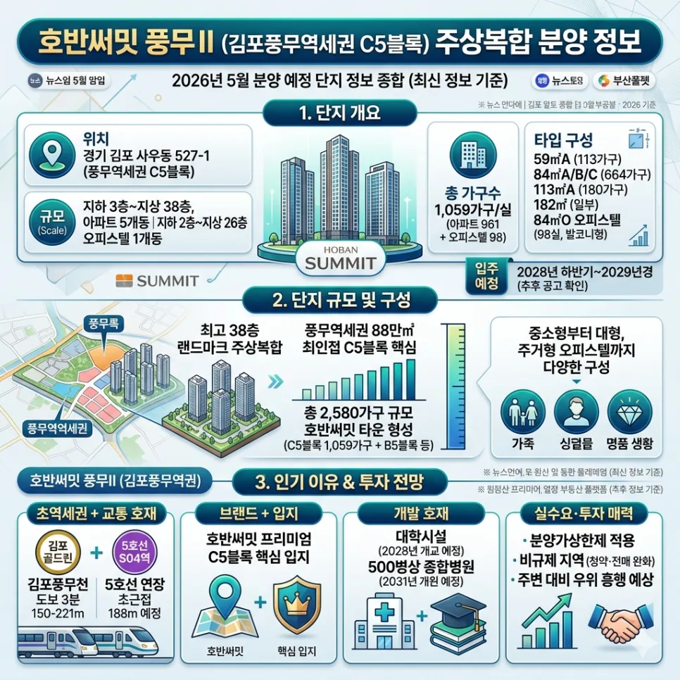 호반써밋 풍무II 분양가 전망: 2026년 김포 대장 아파트 될까? 2