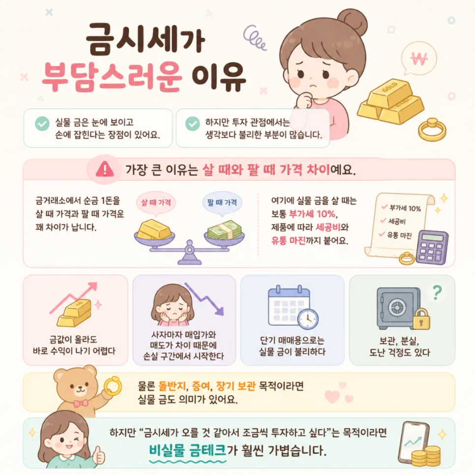 금 ETF vs KRX 금시장 2026: 세금·수수료 비교 및 금시세 전망 2