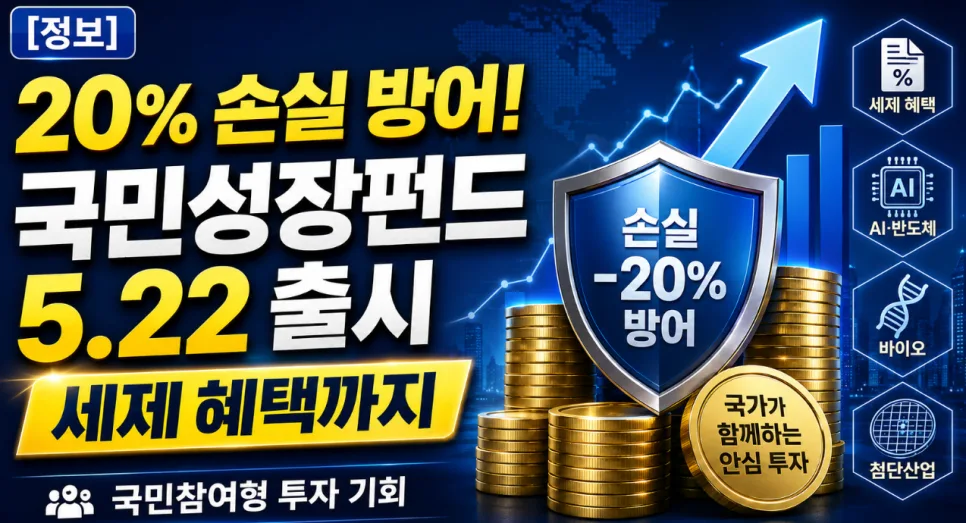국민성장펀드 2026: 20% 손실 방어와 세제 혜택 완벽 분석
