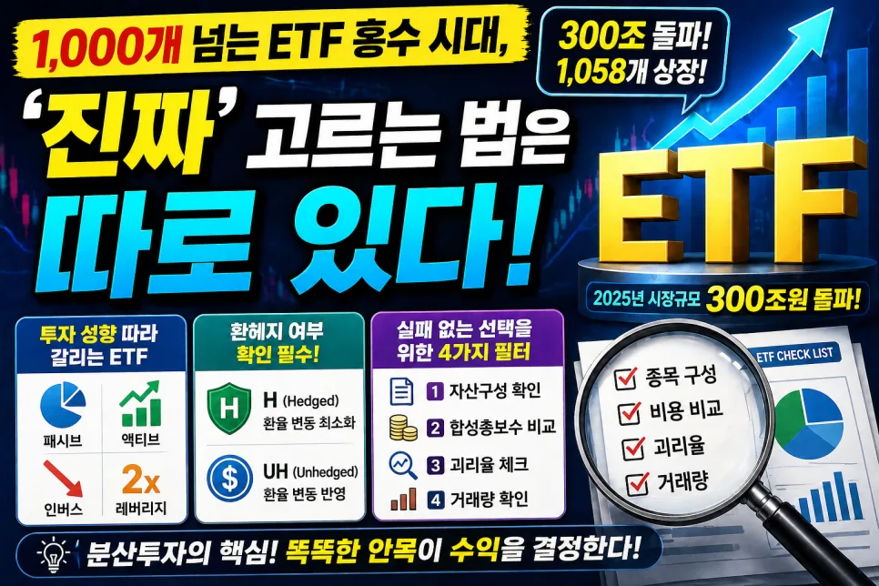 ETF 1,000개 돌파 시대: 2026년 진짜 고르는 법 4가지