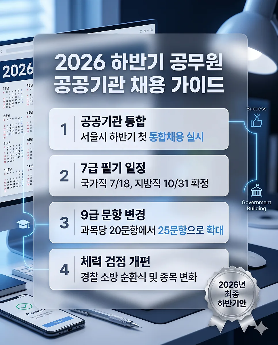 2026 공무원 시험 일정 변화와 서울시 통합채용 완벽 대비