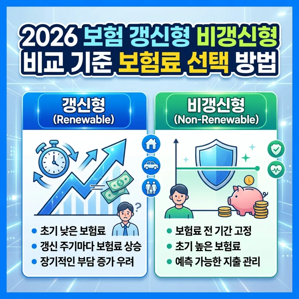 2026년 보험 갱신형 vs 비갱신형, 현명한 선택 가이드