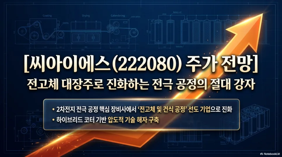 씨아이에스(222080) 주가 전망: 전고체 배터리 핵심 기술 2026년 분석
