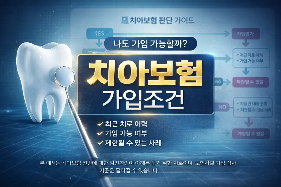 치아보험 가입조건 2026: 치료 이력 있어도 가능한 경우 총정리