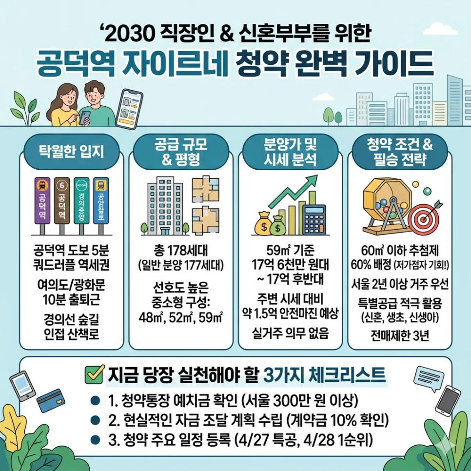 공덕역 자이르네 청약 조건 2026: 1.5억 시세차익 노리는 법 3