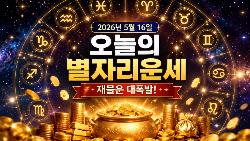 2026년 5월 16일 별자리운세: 재물운 폭발하는 띠는? (띠별 총정리) — 일상·에세이 — shunji1026
