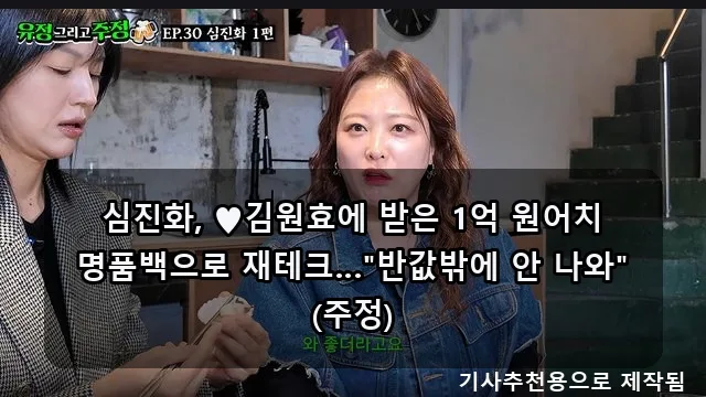 1억 샤넬백 재테크 현실: 심진화 경험과 박하선 왕따 사연 2026 2