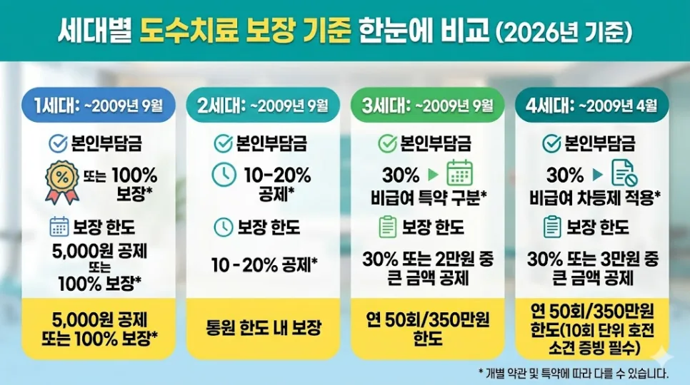 도수치료 실비보험 적용 기준 2026: 1~4세대별 차이점 완벽 정리 2