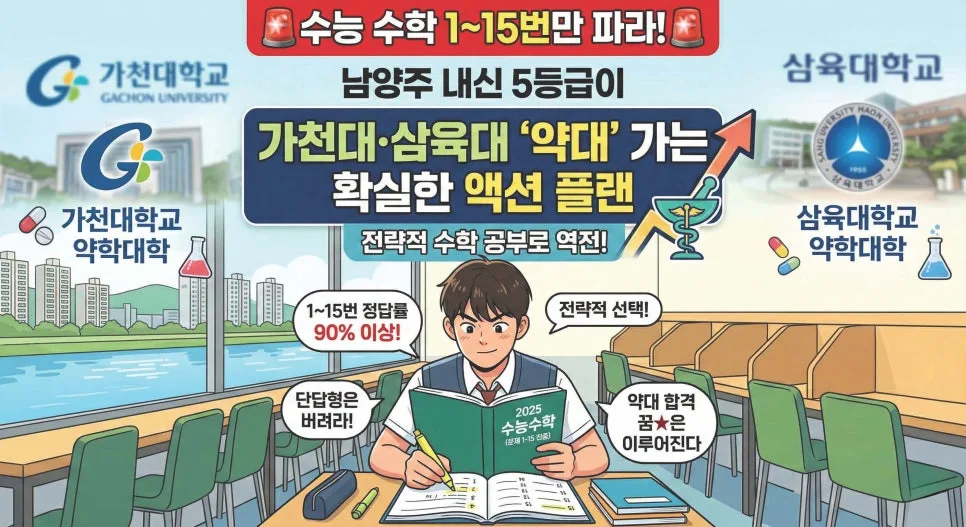 내신 5등급, 수능 수학 1~15번 공략으로 2027 약대 합격 가능할까? — 교육·학문 — eunjung145