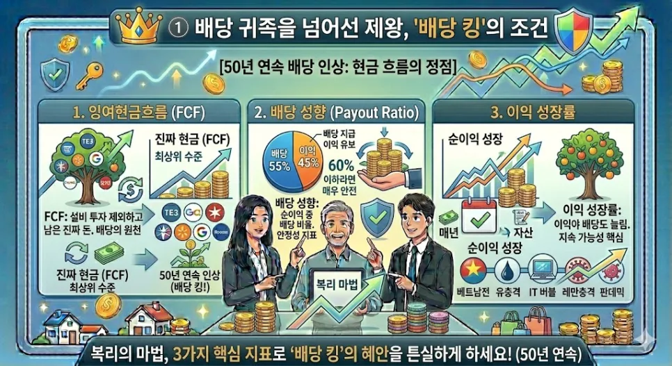 배당 킹 종목 2026: 50년 이상 배당 증액 기업 분석