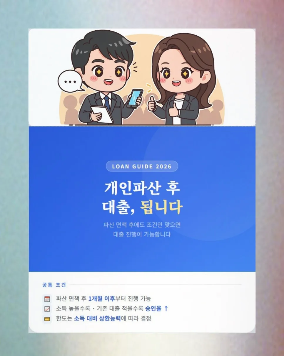 파산면책자대출 2026: 직군별 조건 및 금리 총정리 2