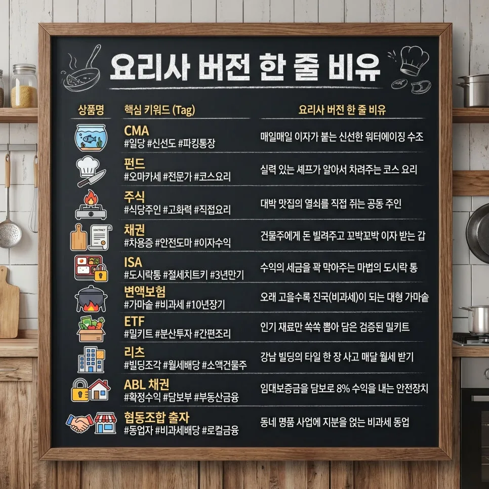 2026년 금융 상품 가이드: 요리 비유로 쉽게 이해하는 재테크 레시피 3