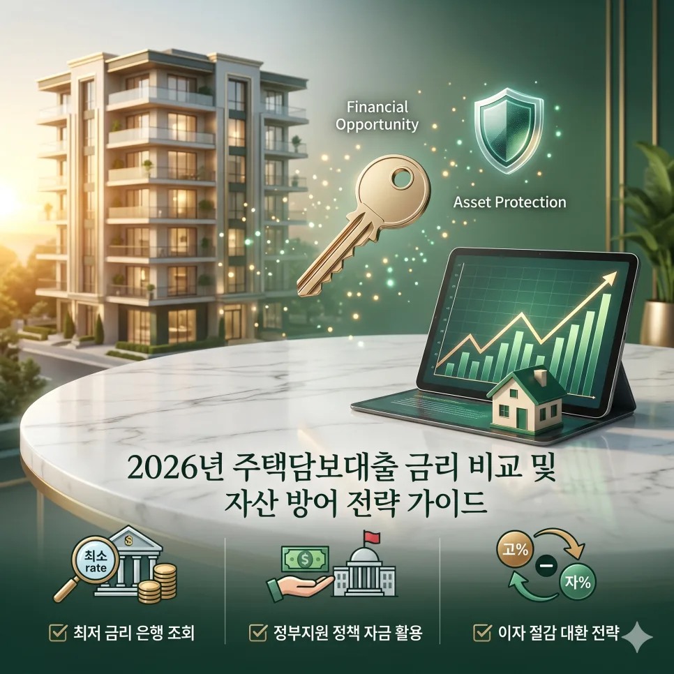 2026년 주택담보대출 금리 비교 및 한도 조건 완벽 분석