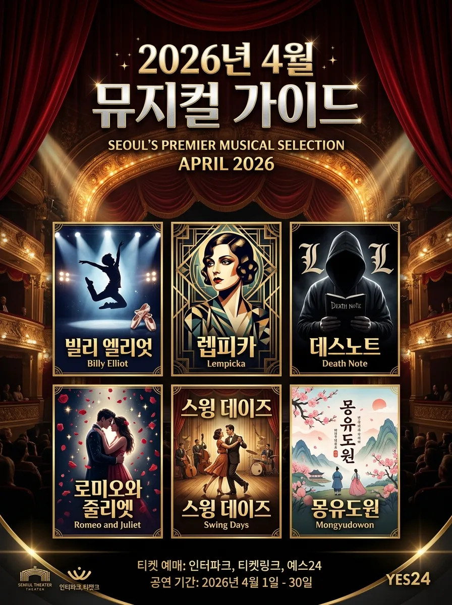 2026년 4월 서울 주말 뮤지컬 추천 TOP 10: 직접 뽑은 공연 가이드 — 공연·전시 — wisdom1375 1