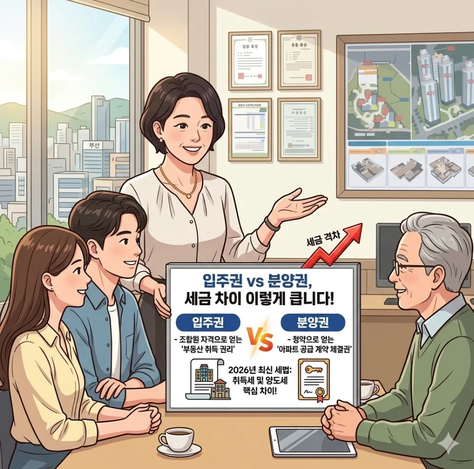 입주권 vs 분양권 차이점 완벽 비교 2026: 세금·주택수 핵심 정리 2