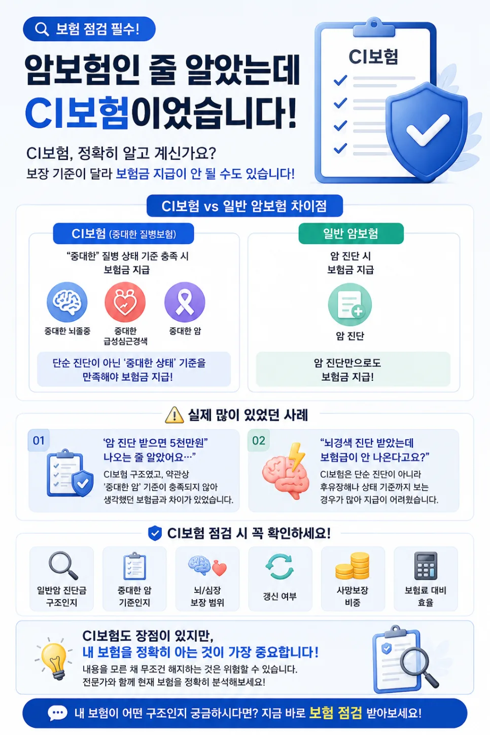 CI보험, 암보험과 무엇이 다를까? 2026년 핵심 비교