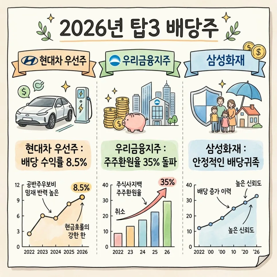 2026년 배당주 TOP 3: 은행 예금보다 높은 수익률 찾는 법 2
