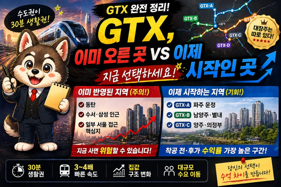 GTX 노선별 투자 타이밍 2026: 돈 되는 구간 찾는 법