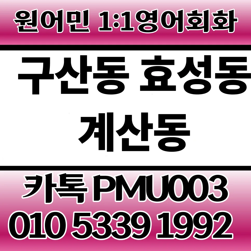 직장인 영어회화 2026: 구산/효성/계산동 원어민 1:1 학습법 — 어학·외국어 — pmu0906