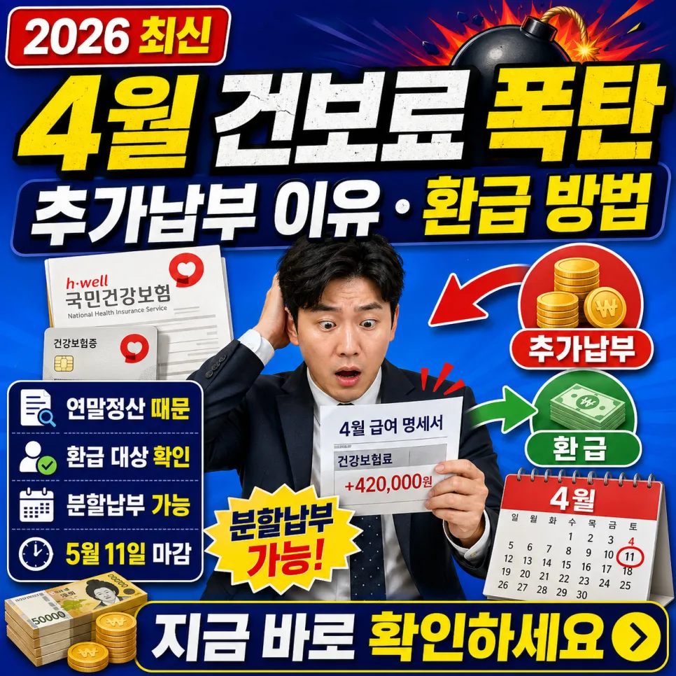 2026년 4월 건보료 추가납부, 왜? 환급 및 분할납부 방법 총정리