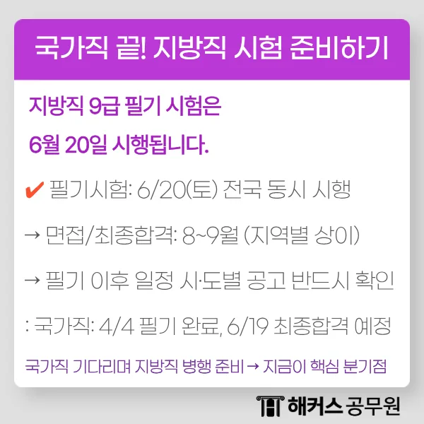 2026 지방직 9급 시험일정 및 합격 전략: 국가직 이후 완벽 대비 2