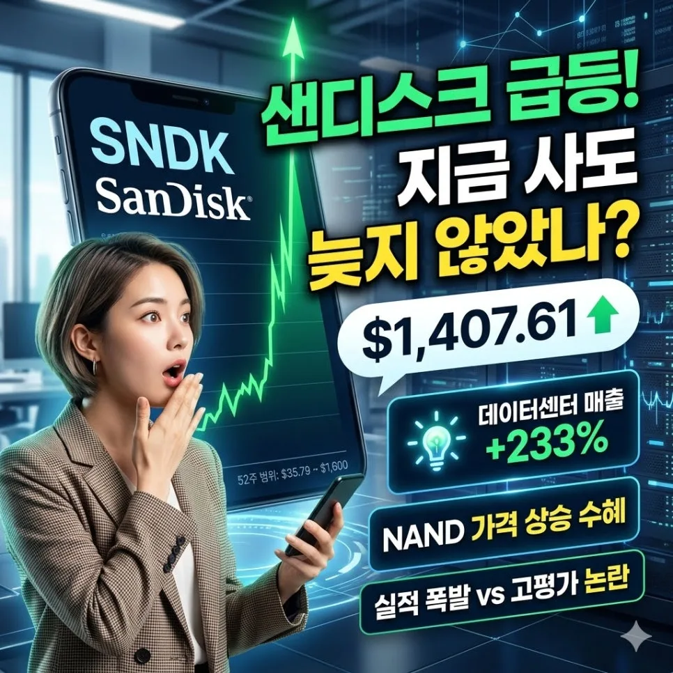 샌디스크 주가 2026년, AI 데이터센터 수혜주로 재평가될까?