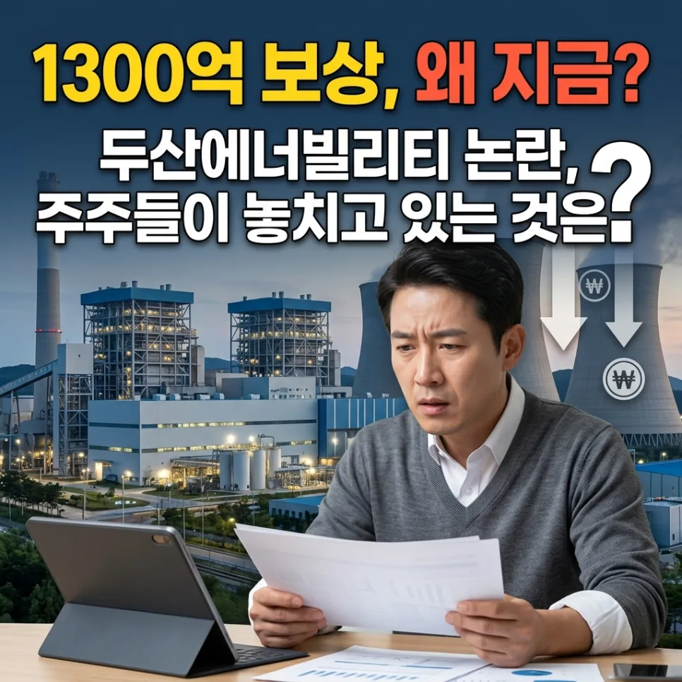 두산에너빌리티 1300억 보상 논란: 주주가 놓치는 핵심 맥락 2026