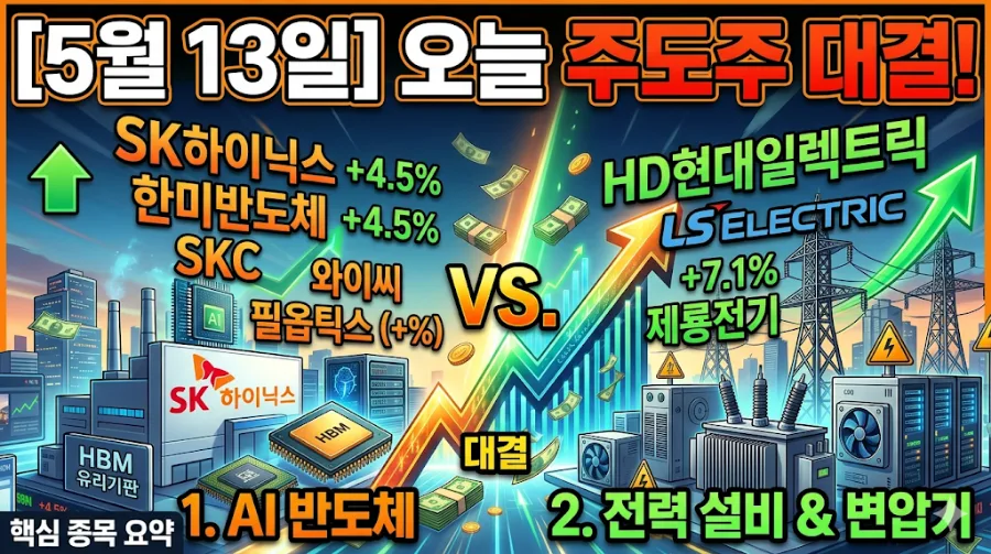 2026년 5월 13일 주도주 총정리: AI 반도체, 전력 설비 급등 이유 — 비즈니스·경제 — sesjkasdf