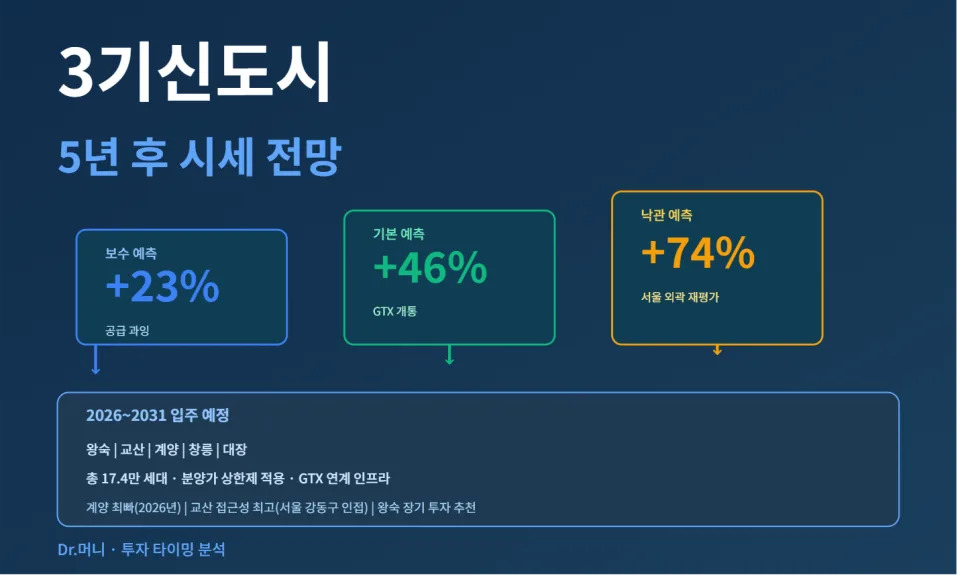 3기신도시 투자 가치 2026: 5년 후 시세 상승 시나리오 분석