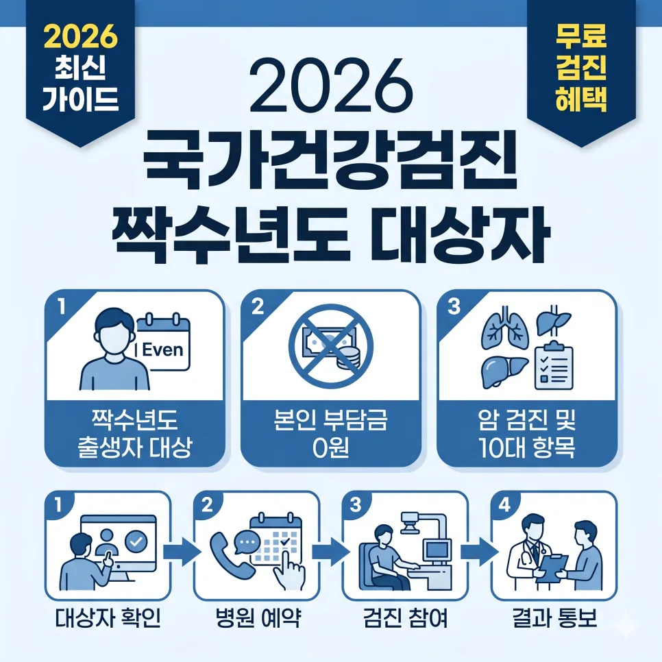 2026년 국가건강검진 짝수년도 대상자 확인 및 무료 암검진 혜택 총정리 — 건강·의학 — 78_77_59