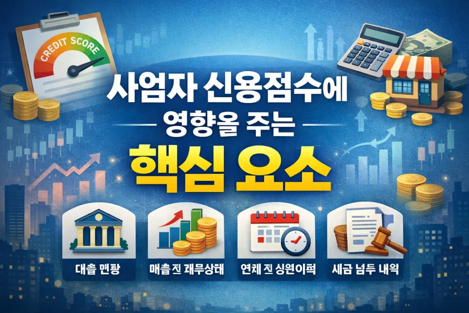 사업자 신용점수 관리법 2026: 대출·카드 발급 핵심 요소