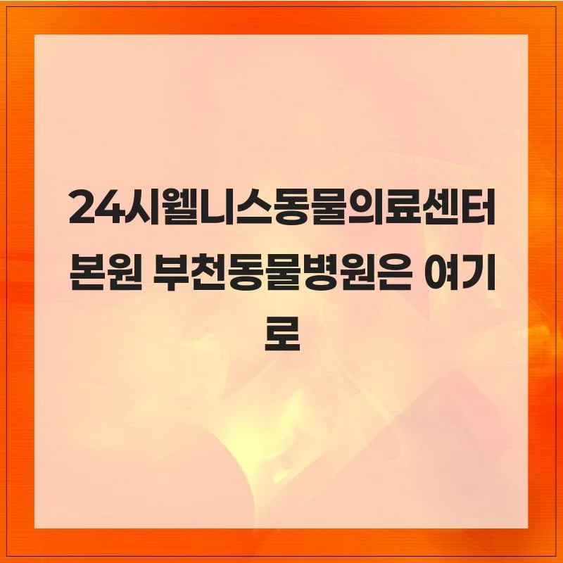 부천 24시 동물병원: 응급·외과·내과 진료 비교 2026 2