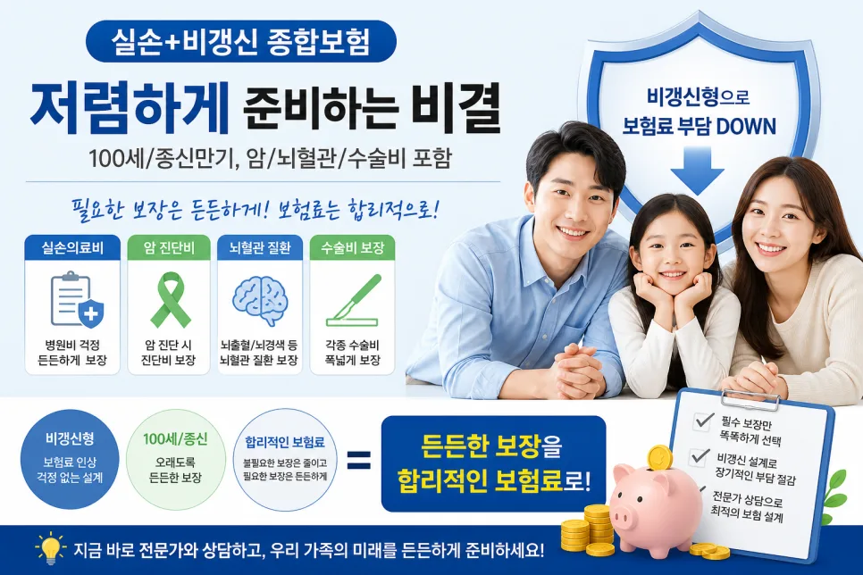 실손+비갱신 종합보험 2026년 최저가 설계 비결
