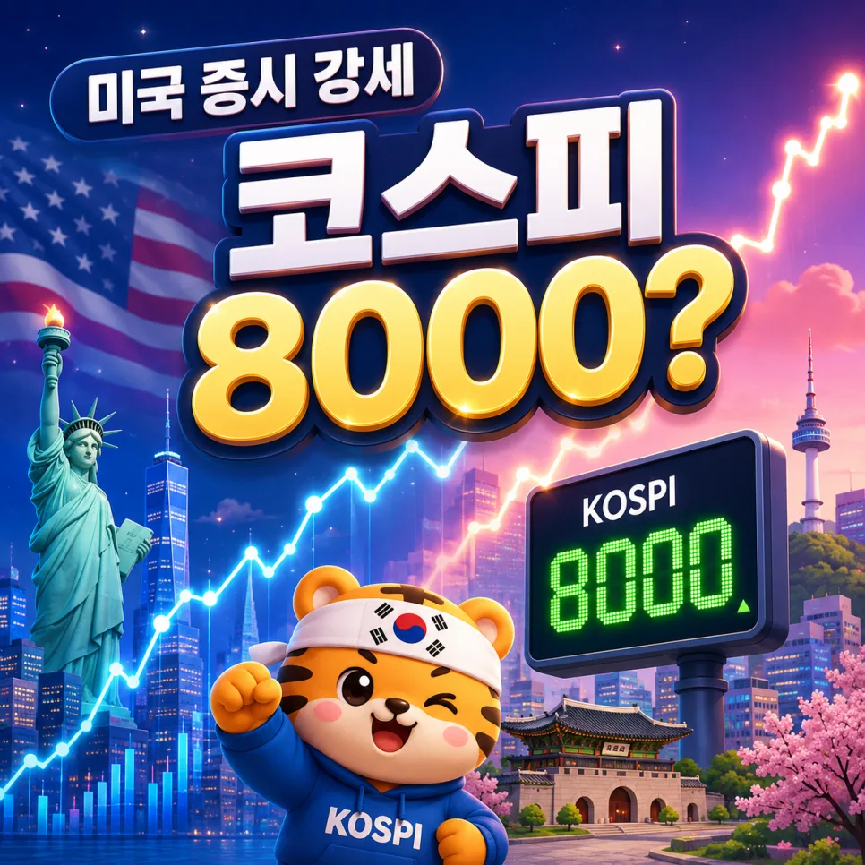 코스피 8000 돌파, 미국 증시 강세가 추가 상승 견인할까? 2026
