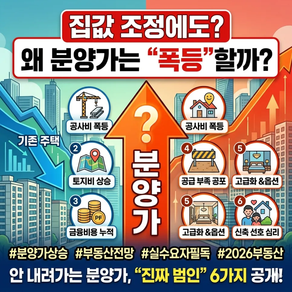 2026년 분양가 상승, 공사비·토지비·금융비용 4가지 이유 총정리