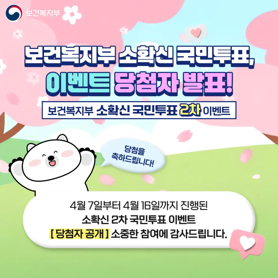 보건복지 소확신 이벤트 2026: 국민 투표 결과 및 당첨자 발표 — 사회·시사 — mohw2016 1