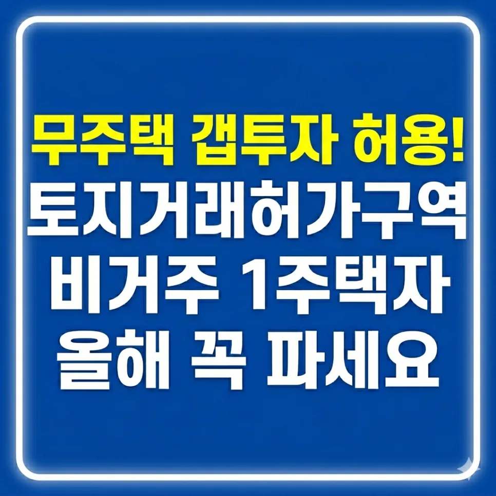 토지거래허가구역 갭투자 2026: 무주택자도 가능할까? — 비즈니스·경제 — jini0337