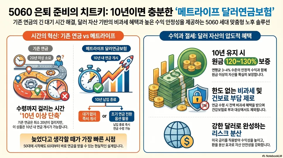 메트라이프 달러연금보험 2026년, 10년 내 연금 개시 가능할까? 2