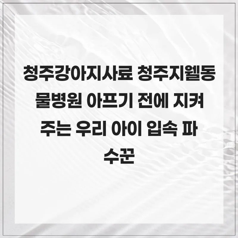 청주 동물병원 구강검진 2026: 지웰동물병원 경험자 후기 3