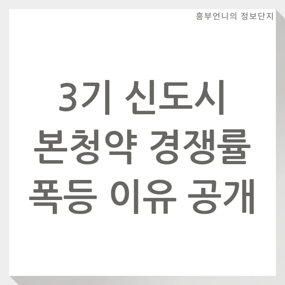 3기 신도시 본청약 경쟁률 폭등 원인 2026년 분석