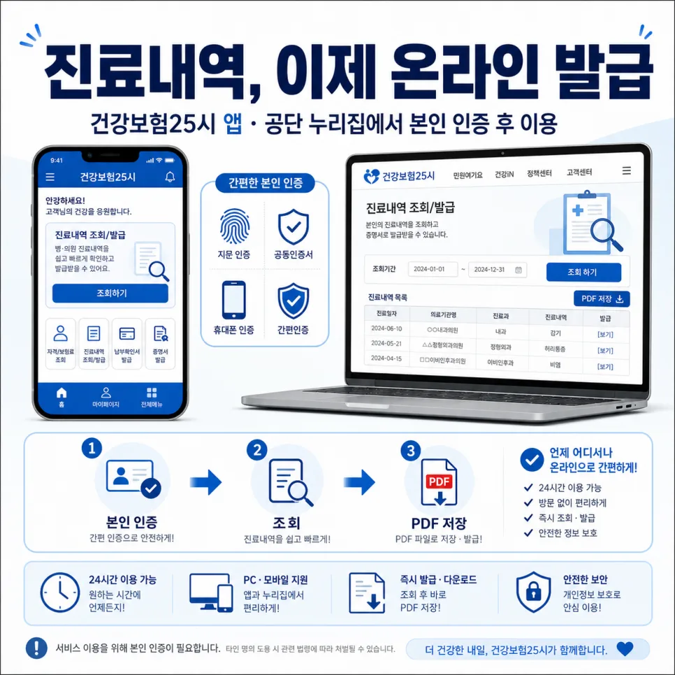진료내역서 앱 발급 2026 — 건보공단 방문 없이 3단계 끝! 2