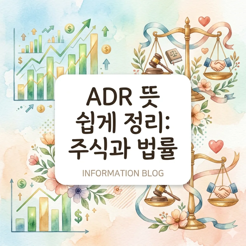 ADR 뜻 2026년 총정리: 주식 vs 법률, 핵심 차이점 완벽 분석 — 비즈니스·경제 — psblue97
