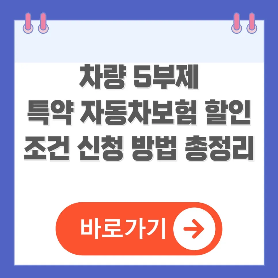 차량 5부제 특약, 2026년 보험료 할인 조건과 신청 방법 총정리 — 비즈니스·경제 — ubst222