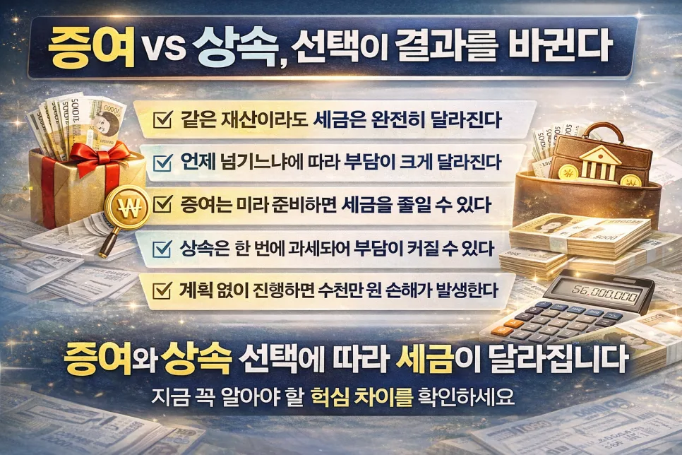 증여 vs 상속, 2026년 세금 절약 유리한 전략은? 2