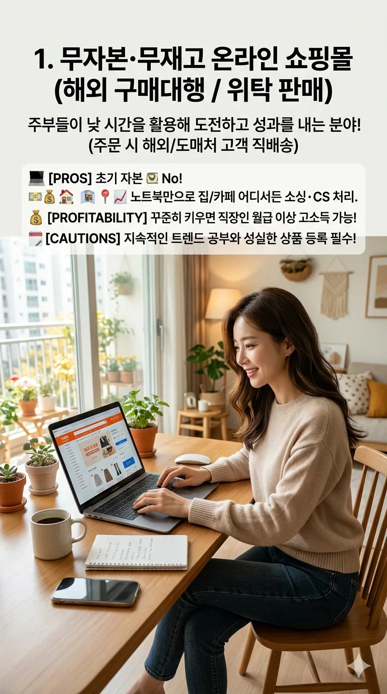 주부 낮 시간 고수익 부업 3가지 비교 (2026년)