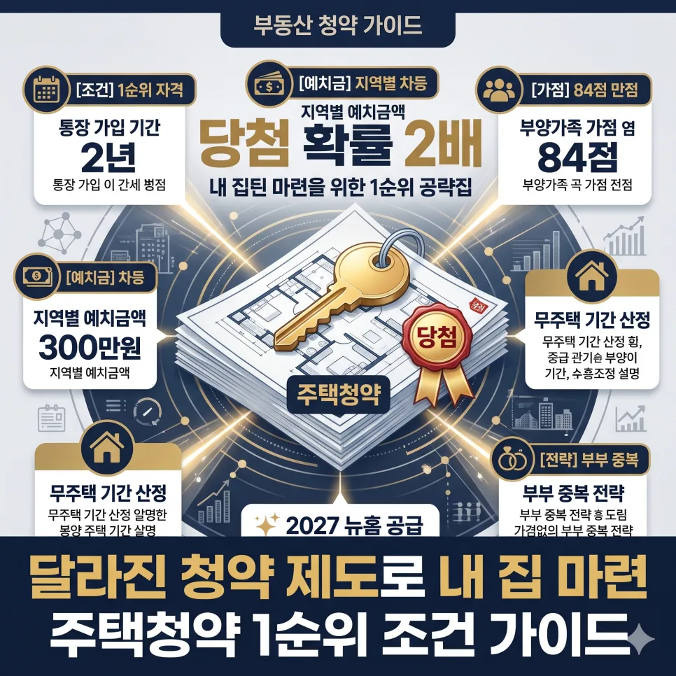 주택청약 1순위 조건 2027년 완벽 대비: 당첨 확률 높이는 비결