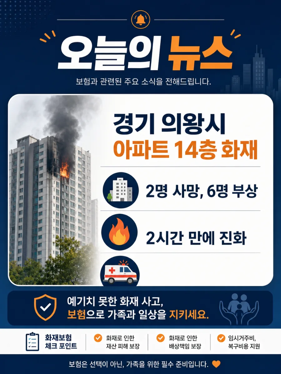 아파트 화재보험, 연 3만원으로 수억 피해 막는 법 2026 2
