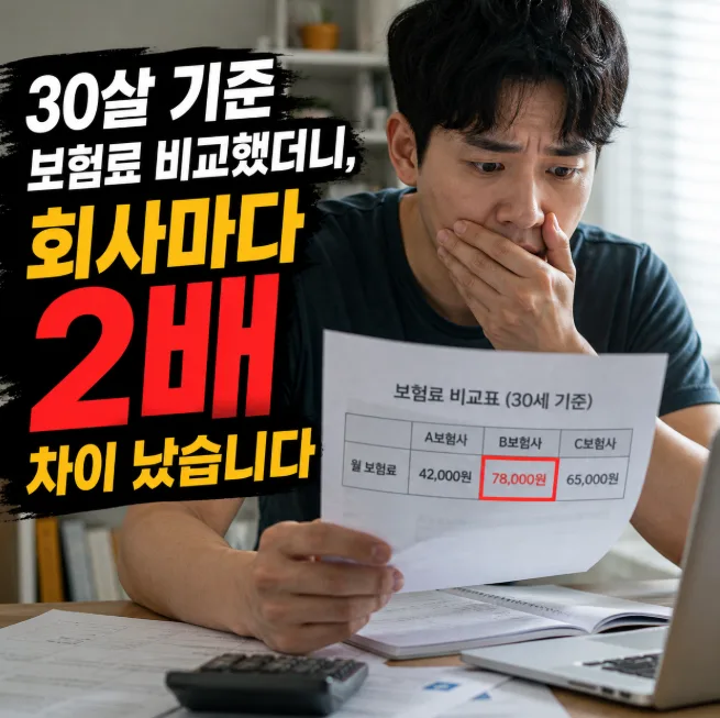 30대 보험료 2배 차이, 왜 발생할까? 2026년 비교 가이드