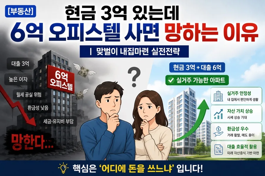 현금 3억으로 6억 오피스텔? 2026년 서울 내집마련 전략