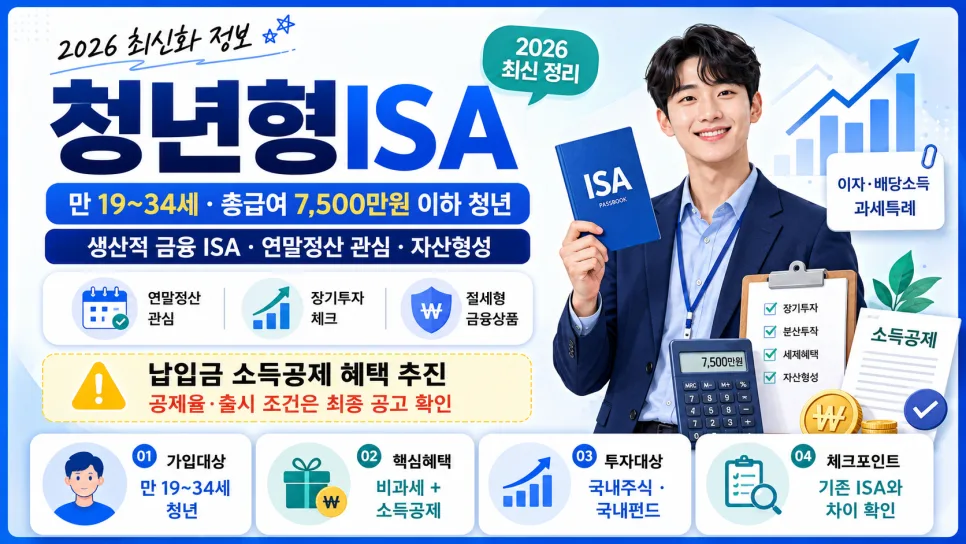 2026 청년형 ISA, 세금 폭탄 피하는 법 3가지